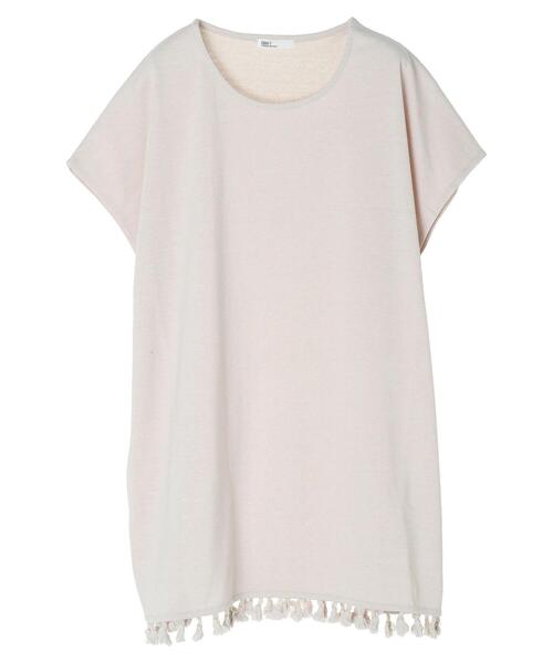 CRAFT STANDARD BOUTIQUE（クラフトスタンダードブティック）の「タッセルフリンジヘムカットチュニック　＊（Tシャツ/カットソー・レディース・チャコールグレー/ライトグレー/ブラウン・FREE）」の8枚目の写真