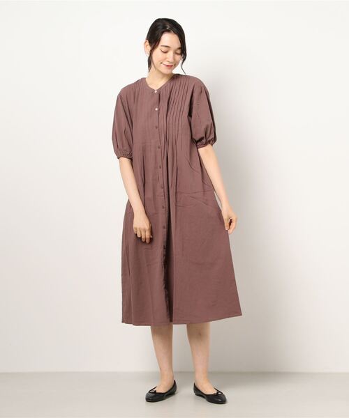 Samansa Mos2（サマンサ モスモス）の「ピンタックワンピース（ワンピース・レディース・ピンク/ブラウン/ブラック/オフホワイト・ﾌﾘ-）」の4枚目の写真