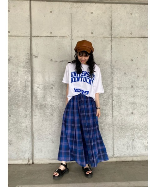 ロデオクラウンズ ワイドボウル　パターンスカーチョ　柄ネイビー　フリー RODEO CROWNS WIDE BOWL（ロデオクラウンズワイドボウル）の