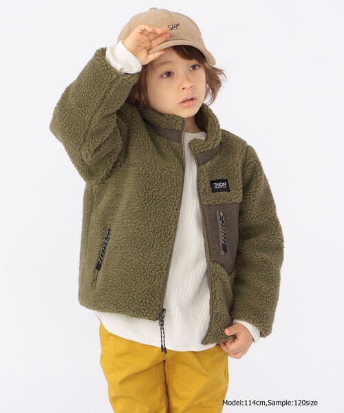 TAION（タイオン）の「【WEB限定/一部SHIPS KIDS別注】TAION:100～140cm / キッズ ボア リバーシブル ダウン ジャケット（ダウンジャケット/コート・キッズ・ホワイト/ブラック/ダークオリーブ・100/110/120/130/140）」の7枚目の写真