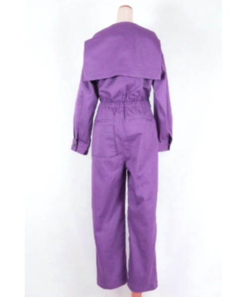 AULA AILA（アウラアイラ）の「フロントジップジャンプスーツ（つなぎ/オールインワン・レディース・ブラック/パープル/インディゴブルー・1/0）」の5枚目の写真