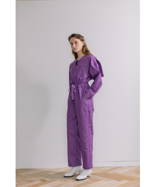 AULA AILA（アウラアイラ）の「フロントジップジャンプスーツ（つなぎ/オールインワン・レディース・ブラック/パープル/インディゴブルー・1/0）」の16枚目の写真