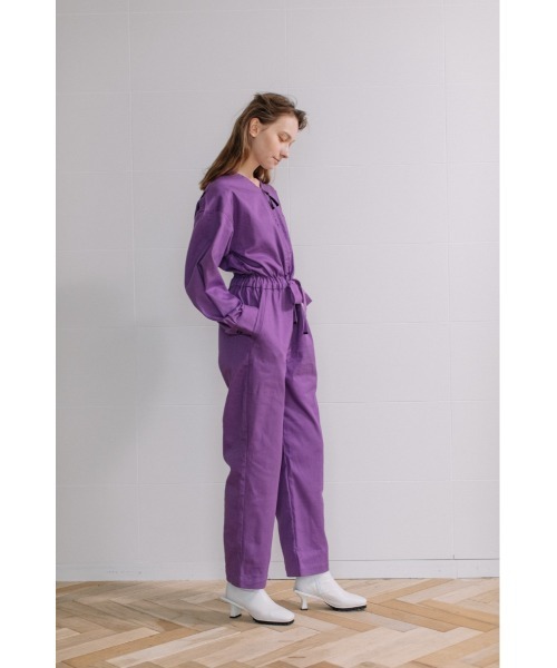 AULA AILA（アウラアイラ）の「フロントジップジャンプスーツ（つなぎ/オールインワン・レディース・ブラック/パープル/インディゴブルー・1/0）」の14枚目の写真