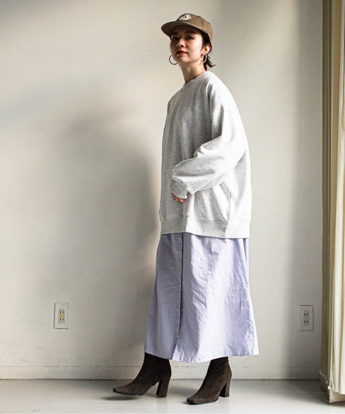 feepur(フェピュール)の「バンドカラーオーバーシャツワンピース(シャツワンピース・レディース・サックスブルー/ホワイト/ブラック/グリーン・MEDIUM)」の21枚目の写真