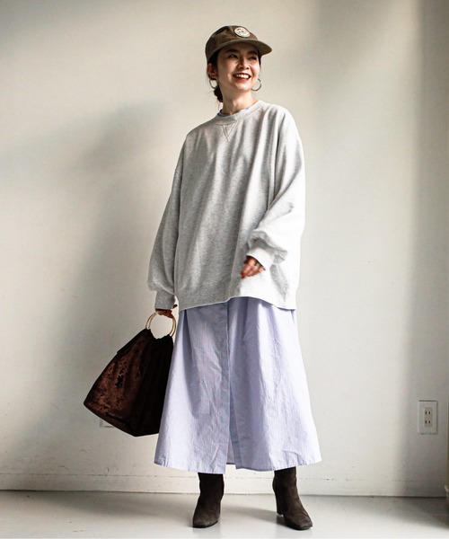 feepur(フェピュール)の「バンドカラーオーバーシャツワンピース(シャツワンピース・レディース・サックスブルー/ホワイト/ブラック/グリーン・MEDIUM)」の20枚目の写真