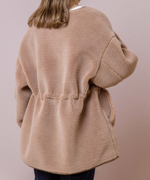 flower(フラワー)の「スウィートボアコート(ムートンコート・レディース・ブラウン/アイボリー・FREE)」の13枚目の写真