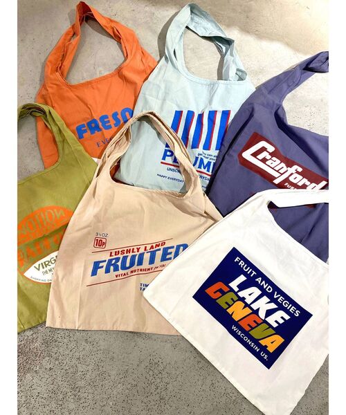 Ungrid（アングリッド）の「カラーロゴエコバッグ（エコバッグ/サブバッグ・レディース・オフホワイト/オレンジ/グリーン系その他/ブルー/ネイビー/ベージュ・FREE）」の7枚目の写真