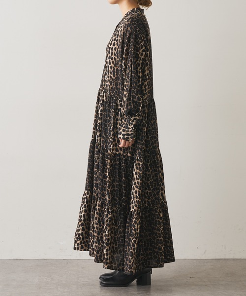 Omekashi（オメカシ）の「レオパードティアードワンピース（ワンピース・レディース・グレー/キャメル・FREE/38）」の8枚目の写真