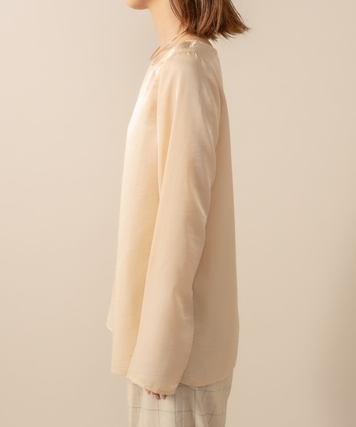 mystic（ミスティック）の「[mline] WEB限定 シアープルオーバー（Tシャツ/カットソー・レディース・ブラック/オフホワイト/ベージュ・FREE）」の6枚目の写真