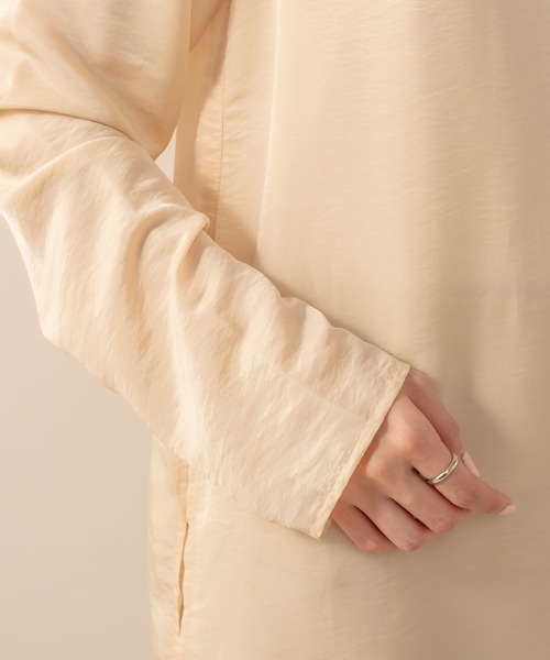 mystic（ミスティック）の「[mline] WEB限定 シアープルオーバー（Tシャツ/カットソー・レディース・ブラック/オフホワイト/ベージュ・FREE）」の10枚目の写真