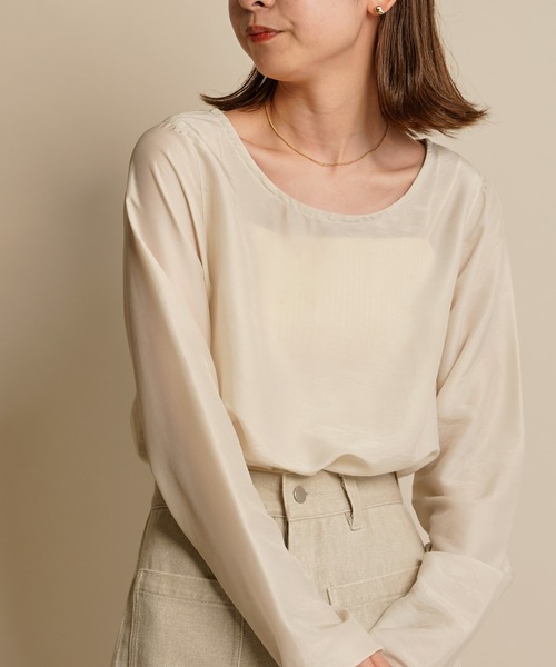 mystic（ミスティック）の「[mline] WEB限定 シアープルオーバー（Tシャツ/カットソー・レディース・ブラック/オフホワイト/ベージュ・FREE）」の17枚目の写真