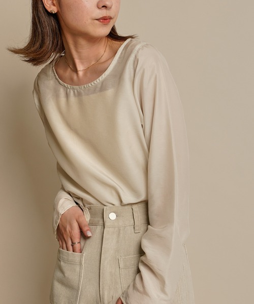 mystic（ミスティック）の「[mline] WEB限定 シアープルオーバー（Tシャツ/カットソー・レディース・ブラック/オフホワイト/ベージュ・FREE）」の20枚目の写真