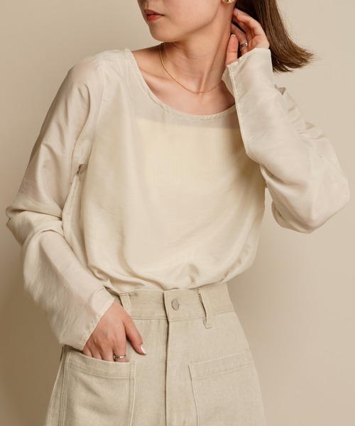 mystic（ミスティック）の「[mline] WEB限定 シアープルオーバー（Tシャツ/カットソー・レディース・ブラック/オフホワイト/ベージュ・FREE）」の21枚目の写真