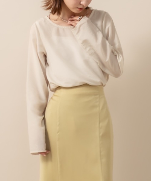 mystic（ミスティック）の「[mline] WEB限定 シアープルオーバー（Tシャツ/カットソー・レディース・ブラック/オフホワイト/ベージュ・FREE）」の22枚目の写真