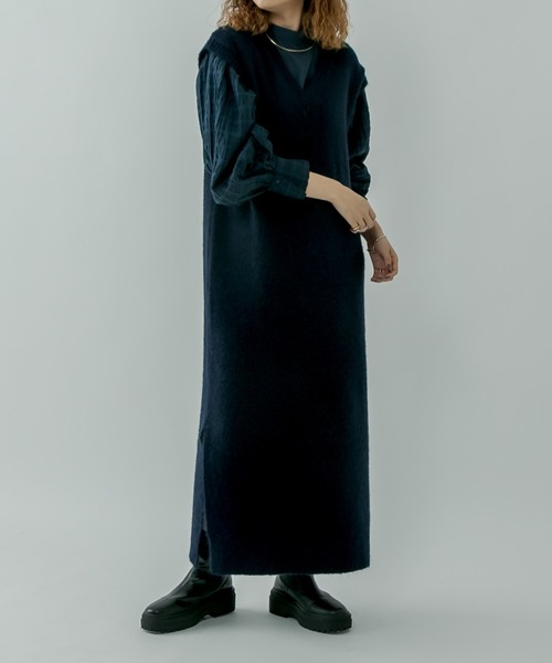 mystic(ミスティック)の「ロングニットベスト(ワンピース・レディース・チャコールグレー/ネイビー・FREE)」の16枚目の写真