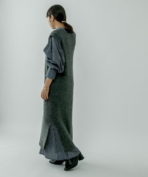 mystic(ミスティック)の「ロングニットベスト(ワンピース・レディース・チャコールグレー/ネイビー・FREE)」の13枚目の写真