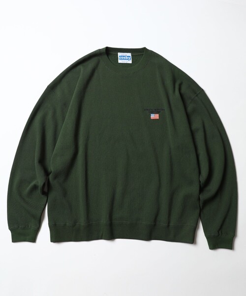 FREAK'S STORE(フリークスストア)の「WEB限定 GERRY COSBY×FREAK'S STORE/ジェリーコスビー 別注 ビッグシルエット アスレチック刺繍ロゴ クルーネックスウェット(スウェット・メンズ・ブラック/杢グレー/ネイビー/ダークグリーン・SMALL/MEDIUM/LARGE/X-LARGE)」の16枚目の写真