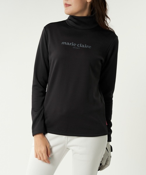 marie claire(マリ・クレール)の「【marie claire:マリ・クレール】レディース長袖ハイネックインナーシャツ / ゴルフウェア(Tシャツ/カットソー・レディース・ホワイト/ブラック/ネイビー・MEDIUM/LARGE/X-LARGE/XX-LARGE)」の1枚目の写真