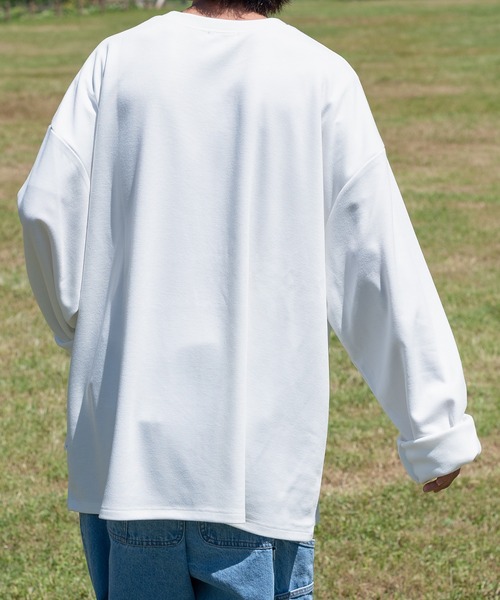 Perushu（ペルーシュ）の「【1周年記念アイテム】フラワー刺繍ビッグロンT（Tシャツ/カットソー・メンズ・ホワイト/ブラック/ダークパープル・MEDIUM/LARGE）」の7枚目の写真