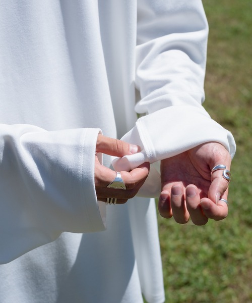 Perushu（ペルーシュ）の「【1周年記念アイテム】フラワー刺繍ビッグロンT（Tシャツ/カットソー・メンズ・ホワイト/ブラック/ダークパープル・MEDIUM/LARGE）」の10枚目の写真