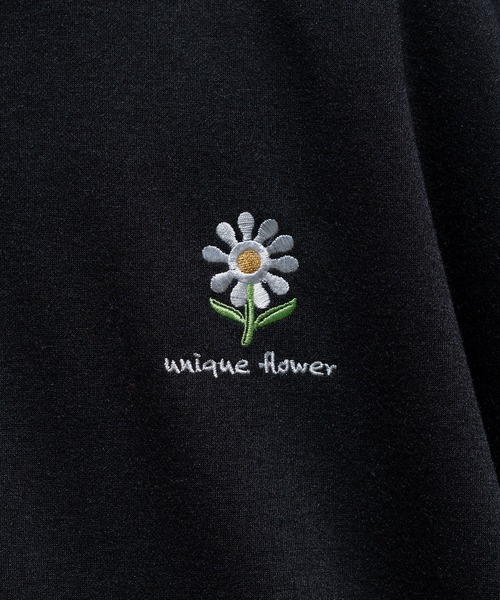 Perushu（ペルーシュ）の「【1周年記念アイテム】フラワー刺繍ビッグロンT（Tシャツ/カットソー・メンズ・ホワイト/ブラック/ダークパープル・MEDIUM/LARGE）」の17枚目の写真