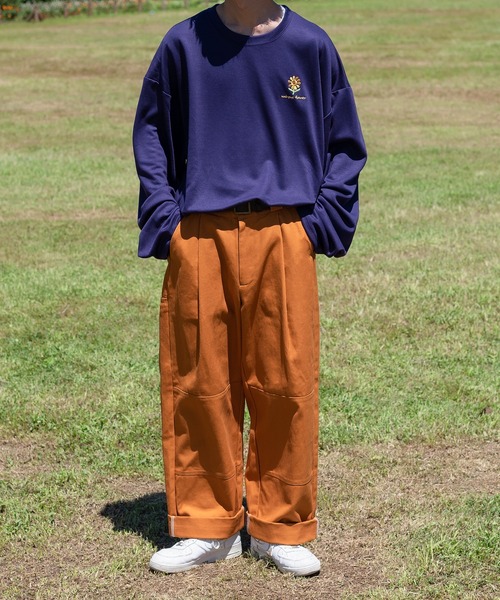 Perushu（ペルーシュ）の「【1周年記念アイテム】フラワー刺繍ビッグロンT（Tシャツ/カットソー・メンズ・ホワイト/ブラック/ダークパープル・MEDIUM/LARGE）」の21枚目の写真