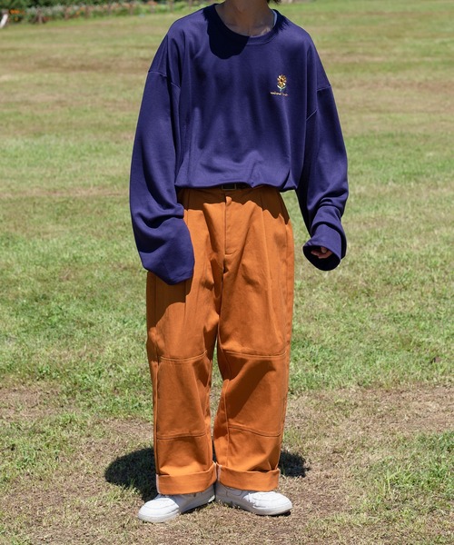 Perushu（ペルーシュ）の「【1周年記念アイテム】フラワー刺繍ビッグロンT（Tシャツ/カットソー・メンズ・ホワイト/ブラック/ダークパープル・MEDIUM/LARGE）」の19枚目の写真