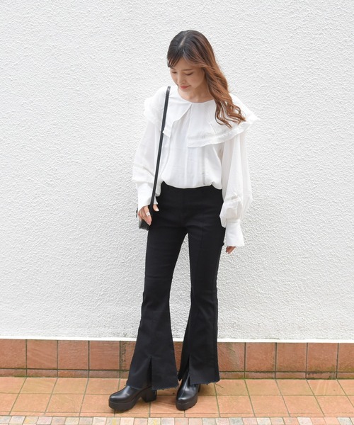 NOFALL（ノーフォール）の「ラウンドトゥ厚底プラットフォームストレッチショートブーツ（ブーツ・レディース・ブラック/グレイッシュベージュ/ダークブラウン・3L/SS/S/M/L/LL）」の19枚目の写真