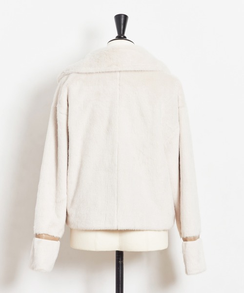 NOELA（ノエラ）の「エコファーライダースジャケット（ライダースジャケット・レディース・ブラウン/オフホワイト・フリー）」の13枚目の写真