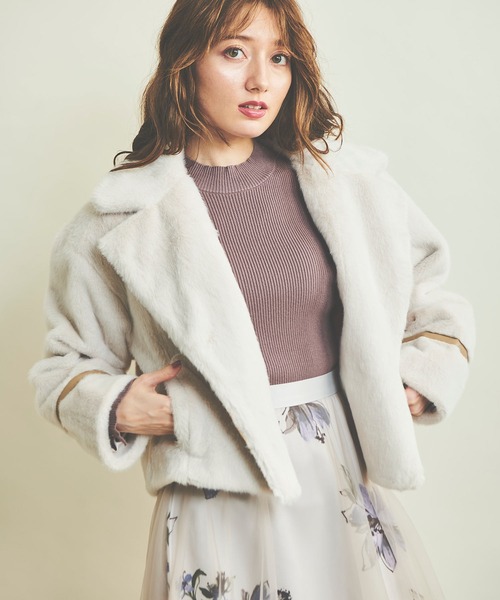 NOELA（ノエラ）の「エコファーライダースジャケット（ライダースジャケット・レディース・ブラウン/オフホワイト・フリー）」の18枚目の写真