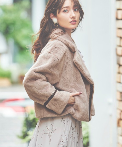 NOELA（ノエラ）の「エコファーライダースジャケット（ライダースジャケット・レディース・ブラウン/オフホワイト・フリー）」の20枚目の写真