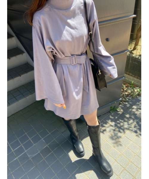 SLY（スライ）の「FLARE SLEEVE CUT OP/フレアスリーブカットワンピース（ワンピース・レディース・アイボリー/ブラック/グレー・FREE）」の18枚目の写真