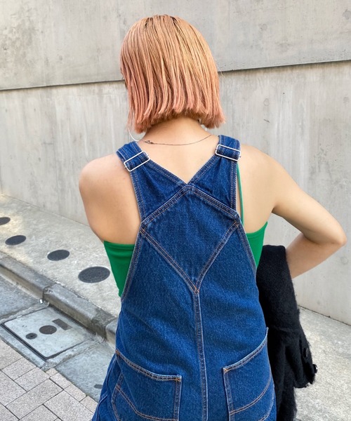 WHO'S WHO gallery(フーズフーギャラリー)の「デザインオーバーオール(サロペット/オーバーオール・レディース・ブラック/サックスブルー/ブルー・FREE)」の17枚目の写真