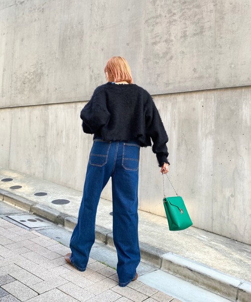 WHO'S WHO gallery(フーズフーギャラリー)の「デザインオーバーオール(サロペット/オーバーオール・レディース・ブラック/サックスブルー/ブルー・FREE)」の7枚目の写真