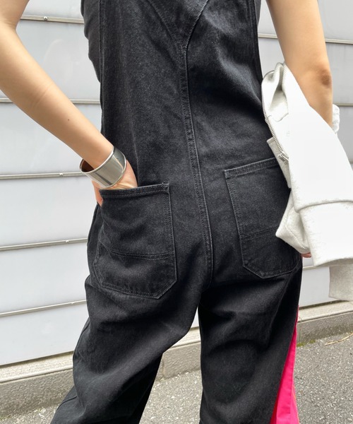 WHO'S WHO gallery(フーズフーギャラリー)の「デザインオーバーオール(サロペット/オーバーオール・レディース・ブラック/サックスブルー/ブルー・FREE)」の10枚目の写真