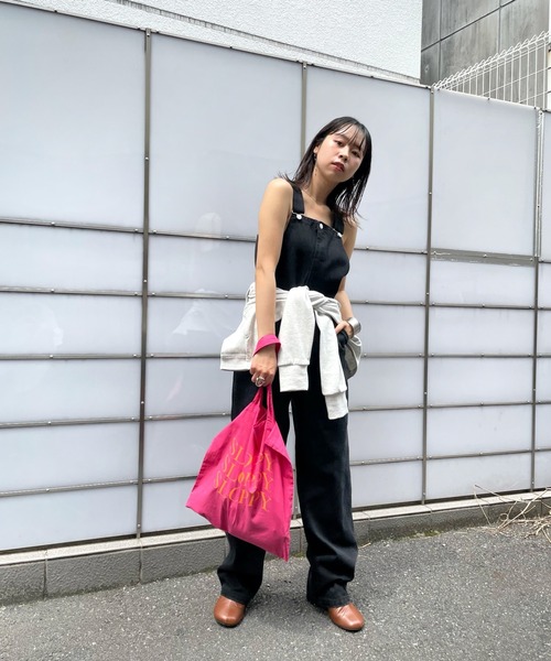 WHO'S WHO gallery(フーズフーギャラリー)の「デザインオーバーオール(サロペット/オーバーオール・レディース・ブラック/サックスブルー/ブルー・FREE)」の21枚目の写真