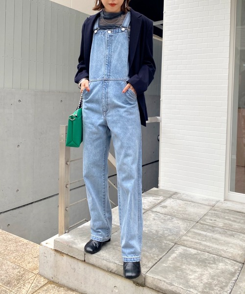 WHO'S WHO gallery(フーズフーギャラリー)の「デザインオーバーオール(サロペット/オーバーオール・レディース・ブラック/サックスブルー/ブルー・FREE)」の14枚目の写真