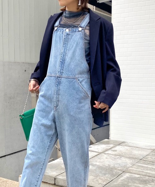 WHO'S WHO gallery(フーズフーギャラリー)の「デザインオーバーオール(サロペット/オーバーオール・レディース・ブラック/サックスブルー/ブルー・FREE)」の8枚目の写真