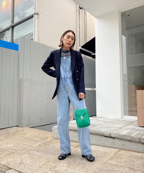 WHO'S WHO gallery(フーズフーギャラリー)の「デザインオーバーオール(サロペット/オーバーオール・レディース・ブラック/サックスブルー/ブルー・FREE)」の11枚目の写真