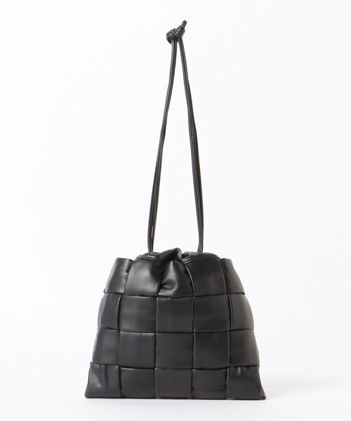 BEAMS HEART / フェイクレザー編み 巾着バッグ（ハンドバッグ）｜BEAMS