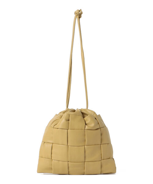 BEAMS HEART / フェイクレザー編み 巾着バッグ（ハンドバッグ）｜BEAMS