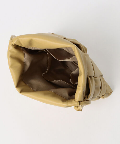 BEAMS HEART / フェイクレザー編み 巾着バッグ（ハンドバッグ）｜BEAMS