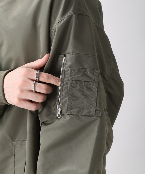 【60％引】ランブル RUB-046 カーキ（LL）フーデッドMA-1ジャケット セール】ビッグシルエット/MA-1ブルゾン/214734（MA-1）｜RAGEBLUE