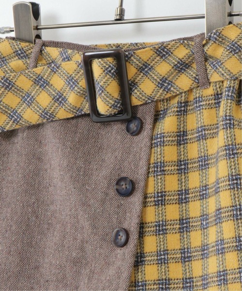 ikka（イッカ）の「【キッズ】ツイード風切り替えラップキュロット（100~160cm）（スカート・キッズ・ブラック/イエロー・120/130/150/160/100/110/140）」の3枚目の写真