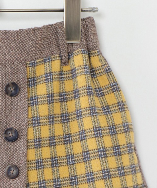 ikka（イッカ）の「【キッズ】ツイード風切り替えラップキュロット（100~160cm）（スカート・キッズ・ブラック/イエロー・120/130/150/160/100/110/140）」の6枚目の写真