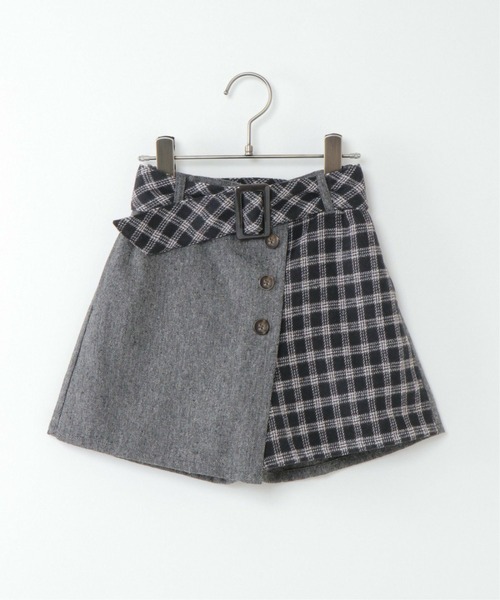 ikka（イッカ）の「【キッズ】ツイード風切り替えラップキュロット（100~160cm）（スカート・キッズ・ブラック/イエロー・120/130/150/160/100/110/140）」の16枚目の写真