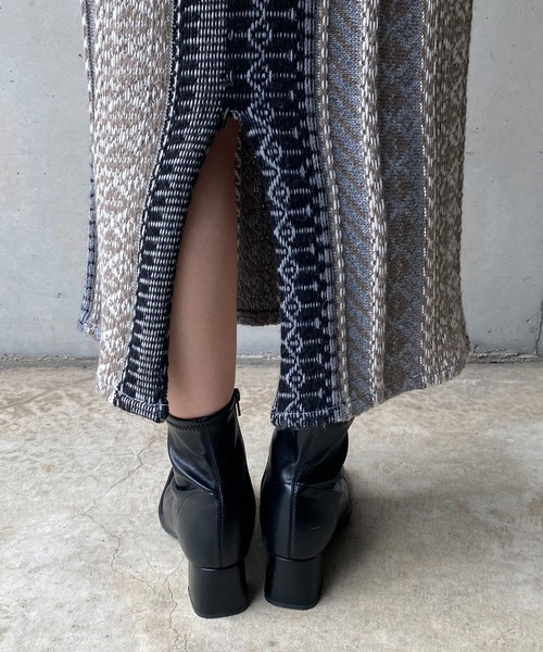 CAPRICIEUX LE'MAGE（カプリシューレマージュ）の「キカジャガードスカート（スカート・レディース・ブラック/モカ・FREE）」の6枚目の写真