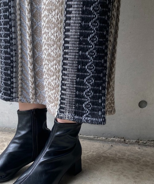 CAPRICIEUX LE'MAGE（カプリシューレマージュ）の「キカジャガードスカート（スカート・レディース・ブラック/モカ・FREE）」の9枚目の写真