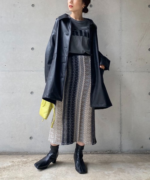 CAPRICIEUX LE'MAGE（カプリシューレマージュ）の「キカジャガードスカート（スカート・レディース・ブラック/モカ・FREE）」の14枚目の写真