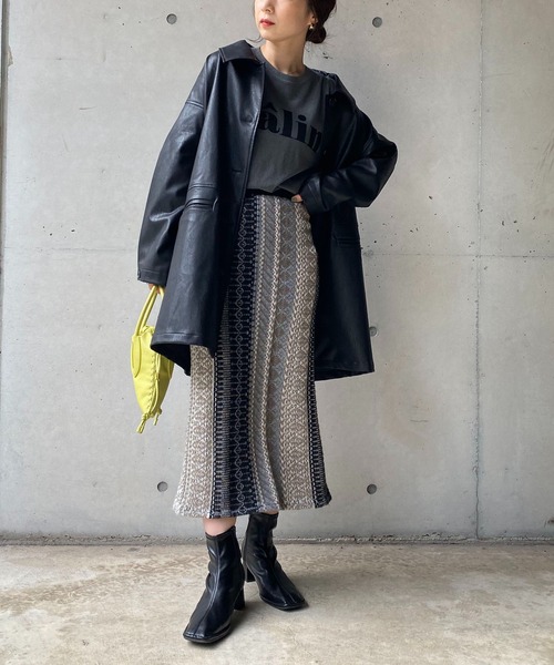 CAPRICIEUX LE'MAGE（カプリシューレマージュ）の「キカジャガードスカート（スカート・レディース・ブラック/モカ・FREE）」の15枚目の写真